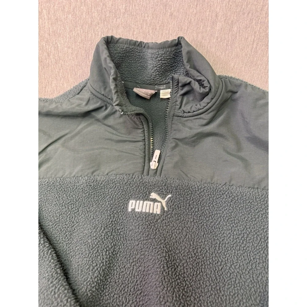 Puma Women's XS Fleece Quarter Zip Pullover Black Long Sleeve Athletic Jacke - Picture 2 of 8